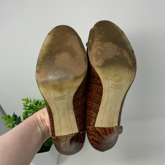Franco Sarto crocodile peep toe heels - Picture 11 of 13